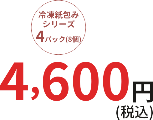 冷凍紙包みシリーズ4個 1週間あたり3960円